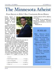 VOLUME 20, NUMBER 9 OCTOBERThe Minnesota Atheist