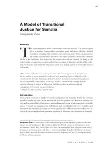 89  A Model of Transitional Justice for Somalia Margherita Zuin