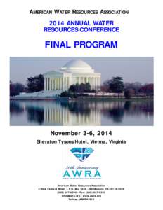 AMERICAN WATER RESOURCES ASSOCIATION[removed]ANNUAL WATER RESOURCES CONFERENCE  FINAL PROGRAM