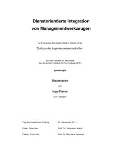 Dienstorientierte Integration von Managementwerkzeugen