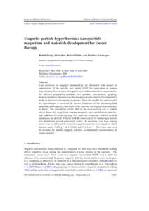 Magnetic ordering / Nanomaterials / Magnetoception / Physical quantities / Superparamagnetism / Single domain / Iron oxide nanoparticles / Ferrite / Magnetic nanoparticles / Physics / Electromagnetism / Magnetism