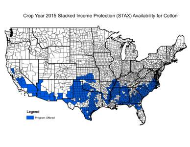 Crop Year 2015 Stacked Income Protection (STAX) Availability for Cotton