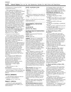 [removed]Federal Register / Vol. 66, No[removed]Wednesday, October 10, [removed]Rules and Regulations § [removed]I. Submission to Congress and the