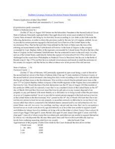 Southern Campaign American Revolution Pension Statements & Rosters Pension Application of John Cline S35837 Transcribed and annotated by C. Leon Harris VA