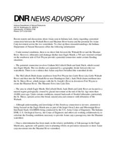 DNR NEWS ADVISORY - Asian Carp