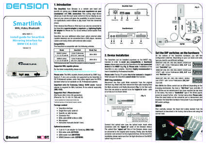 1. Introduction  Smartlink MHL, Video, Bluetooth MHL[removed]