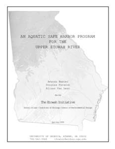 AN AQUATIC SAFE HARBOR PROGRAM FOR THE UPPER ETOWAH RIVER Amanda Baxter Douglas Parsons