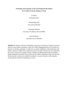Technology and Geography in the Second Industrial Revolution: New Evidence From the Margins of Trade[removed]Preliminary draft Michael Huberman Université de Montréal