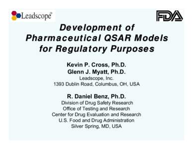 Microsoft PowerPoint - Development of Pharmaceutical QSAR Models for Regulatory Purposes.ppt