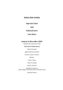 PAPUA NEW GUINEA  Supreme Court And National Court Case Notes