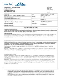 MATERIAL SAFETY DATA SHEET Linde Gas LLC