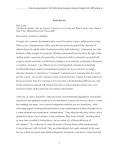 The Innovation Journal: The Public Sector Innovation Journal, Volume 12(2), 2007, article 12.  Book Review Paul Collier The Bottom Billion: Why the Poorest Countries Are Failing and What Can Be Done About It New York: Ox