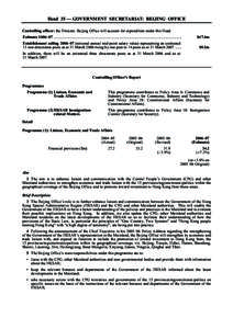 Head 35 — GOVERNMENT SECRETARIAT: BEIJING OFFICE Controlling officer: the Director, Beijing Office will account for expenditure under this Head. Estimate 2006–07 ......................................................