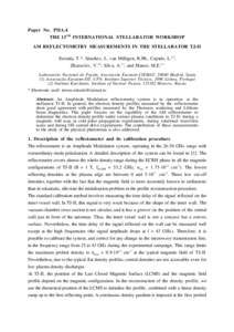 Paper No. PIIA.4 THE 13TH INTERNATIONAL STELLARATOR WORKSHOP AM REFLECTOMETRY MEASUREMENTS IN THE STELLARATOR TJ-II Estrada, T.*, Sánchez, J., van Milligen, B.Ph., Cupido, L.(1), Zhuravlev, V.(2), Silva, A.(1), and Mans