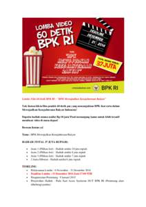 Lomba Film 60 detik BPK RI - 