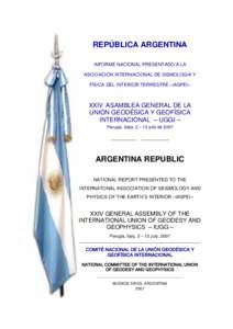 ARGENTINE NATIONAL REPORT