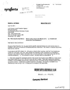 Mutation / Zoology / Micronucleus test / Syngenta / Red blood cell / United States Environmental Protection Agency / Biology / 94th United States Congress / Toxic Substances Control Act