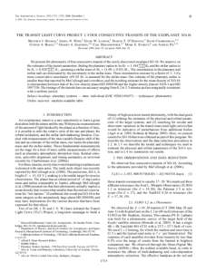 A  The Astrophysical Journal, 652:1715Y1723, 2006 December 1 # 2006. The American Astronomical Society. All rights reserved. Printed in U.S.A.  THE TRANSIT LIGHT CURVE PROJECT. I. FOUR CONSECUTIVE TRANSITS OF THE EXOPLAN