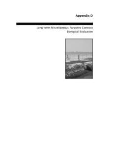 Appendix D  Long-term Miscellaneous Purposes Contract Biological Evaluation  Final Biological Evaluation of Proposed Long-Term Miscellaneous