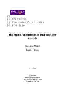 Microsoft Word - The Micro-foundations of Dual Economy Models