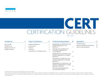 CERTIFICATION GUIDELINES July 2013 Introduction	2  Steps to Certification