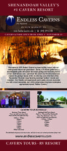 SHENANDOAH VALLEY ’S #1 CAVERN RESORT