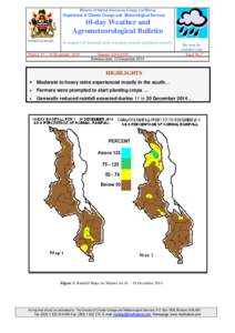 Ministry of Natural Resources Energy and Mining  Department of Climate Change and Meteorological Services 10-day Weather and Agrometeorological Bulletin