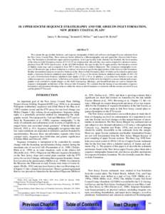 Miller, K.G., and Snyder, S.W. (Eds.), 1997 Proceedings of the Ocean Drilling Program, Scientific Results, Vol. 150X 18. UPPER EOCENE SEQUENCE STRATIGRAPHY AND THE ABSECON INLET FORMATION, NEW JERSEY COASTAL PLAIN1 James