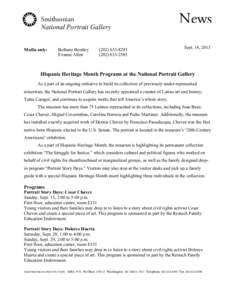 Smithsonian National Portrait Gallery Media only: Bethany Bentley Evanne Allen