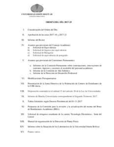 UNIVERSIDAD SIMÓN BOLÍVAR CONSEJO DIRECTIVO ORDEN DEL DÍAI.