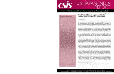 4	  U.S.-Japan-India Report Agricultural Knowledge Initiative (AKI).” India and Japan could make an important contribution by doing the same.