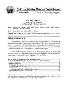 Ohio Legislative Service Commission Final Analysis Jennifer A. Parker, Megan Cummiskey, and other LSC staff