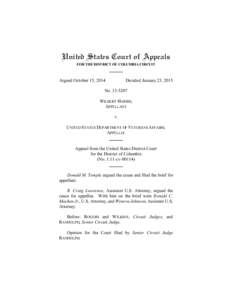 United States Court of Appeals FOR THE DISTRICT OF COLUMBIA CIRCUIT Argued October 15, 2014  Decided January 23, 2015