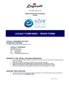C O M P A N I E S  Official Trade Show Contractor for the  LEGAULT COMPANIES - ORDER FORMS