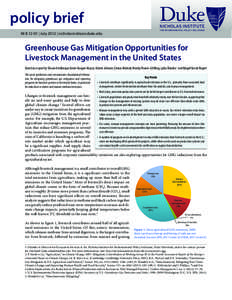 policy brief  NICHOLAS INSTITUTE FOR ENVIRONMENTAL POLICY SOLUTIONS  NI B 12-01 | July 2012 | nicholasinstitute.duke.edu