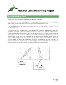 MEASURING MILKWEED DENSITY All participants must complete the “Milkweed Density Datasheet” once a year. Since the milkweed may not all be above ground at the beginning of the season, you should wait to do the density