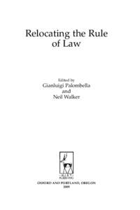 Relocating the Rule of Law Edited by  Gianluigi Palombella