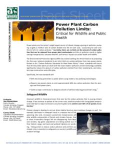 CONFRONTING GLOBAL WARMING  Power Plant Carbon Pollution Limits:  Critical for Wildlife and Public