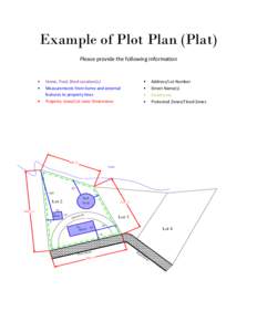 Example of Plot Plan (Plat) Please provide the following information Home, Pool, Shed Location(s) Measurements from home and external features to property lines
