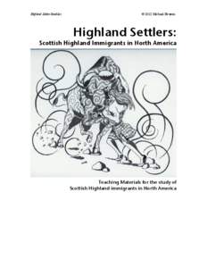 Highland Settlers Booklet 