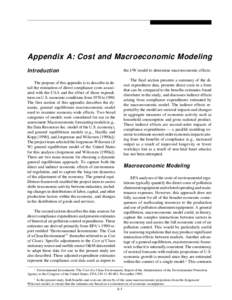 Appendix A: Cost and Macroeconomic Modeling  Appendix A: Cost and Macroeconomic Modeling Introduction  the J/W model to determine macroeconomic effects.