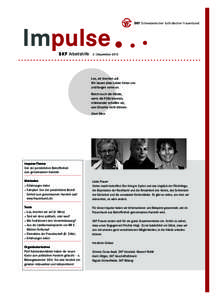 Impulse SKF Arbeitshilfe SKF Schweizerischer Katholischer Frauenbund  3 |September 2013