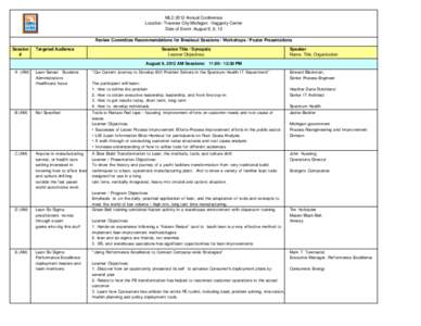 ([removed]MLC 2012 Conference Breakout & Workshop Descriptions.xls