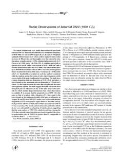 Icarus 137, 247–[removed]Article ID icar[removed], available online at http://www.idealibrary.com on Radar Observations of Asteroid[removed]CS) Lance A. M. Benner, Steven J. Ostro, Keith D. Rosema, Jon D. Giorgin