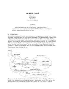 The KX.509 Protocol William Doster Marcus Watts Dan Hyde University of Michigan