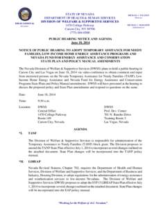 STATE OF NEVADA DEPARTMENT OF HEALTH & HUMAN SERVICES DIVISION OF WELFARE & SUPPORTIVE SERVICES 1470 College Parkway Carson City, NV[removed]0500