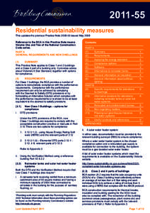 Residential sustainability measures This updates the previous Practice Noteissued May 2008 Reference to the BCA in this Practice Note means Volume One and Two of the National Construction Code series.