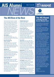 AIS Alumni  Edition 4 • Summer 2003 NEWS The AIS Alumni
