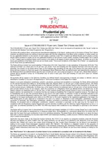 DRAWDOWN PROSPECTUS DATED 13 DECEMBER[removed]Prudential plc (incorporated with limited liability in England and Wales under the Companies Act 1985 with registered number[removed])