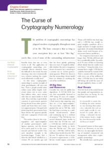Crypto Corner Editors: Peter Gutmann,  David Naccache,  Charles C. Palmer,   The Curse of